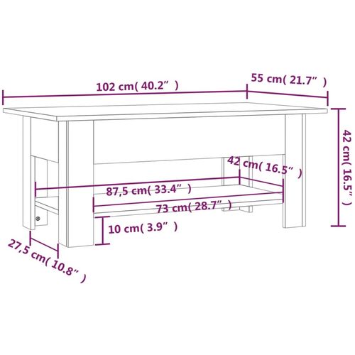 Stolić za kavu boja hrasta sonome 102 x 55 x 42 cm od iverice slika 13