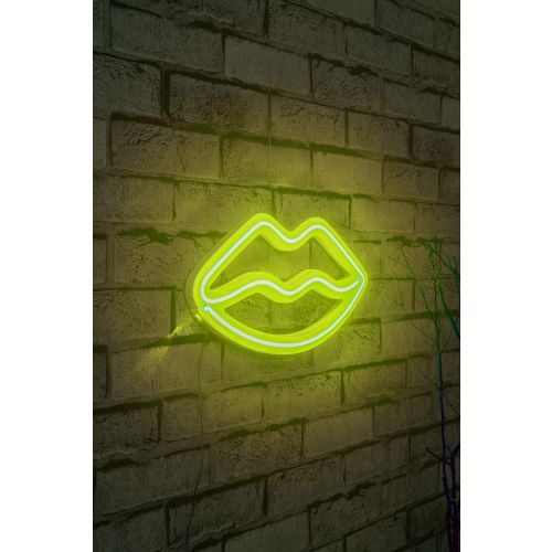 Wallity Ukrasna plastična LED rasvjeta, Lips - Yellow slika 9