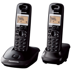Panasonic Telefon, bežični, sa dvije slušalice, DECT, 1,4"LCD, crna - KX-TG2512FXT