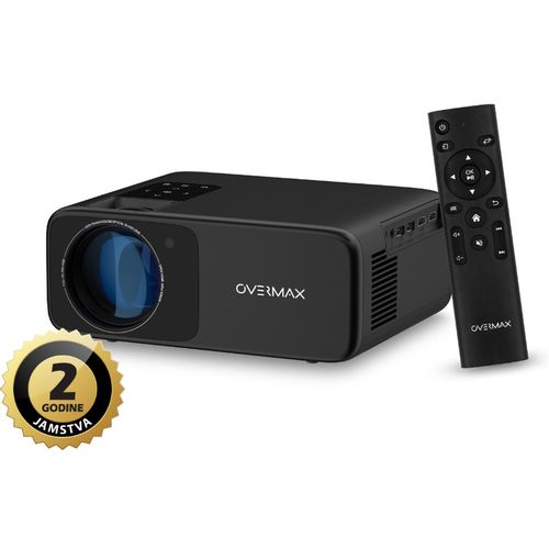 Overmax projektor Multipic 4.2, LED, 200", 4500l, HD 1080p, daljinski, crni slika 1