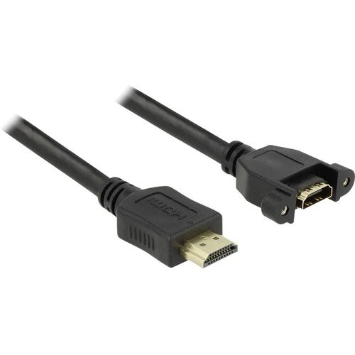 Delock HDMI produžetak HDMI A utikač, HDMI A utičnica 0.50 m crna 85463 high speed HDMI sa eternetom, pozlaćeni kontakti HDMI kabel slika 2