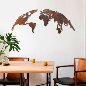 Wallity Metalna zidna dekoracija, World Map Medium - 2