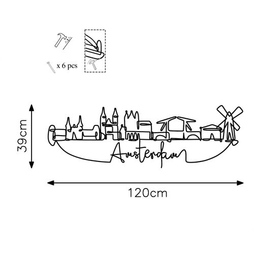 Wallity Metalna zidna dekoracija Amsterdam slika 6