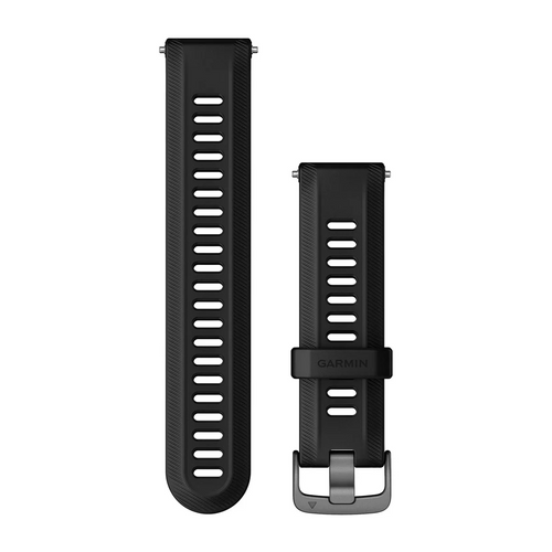 Garmin remen za satove Forerunner, 22 mm, crni s tamnosivim metalnim dijelovima slika 1