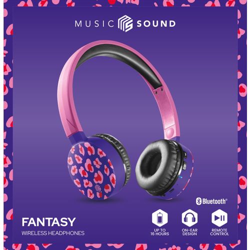 Cellularline Music Sound bluetooth fan slušalice on-ear pink camo slika 2