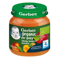 Gerber Organic for Baby Kašica jabuka, breskva i marelica 125g