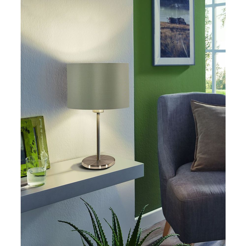 Eglo Maserlo Stolna Lampa - E27, Nikl/Mat, Sivozelena slika 2