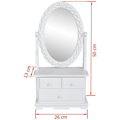 Toaletni Stol s Ovalnim Nagibnim Ogledalom MDF slika 22