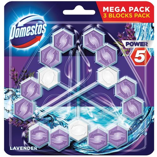 Domestos Power 5 Lavander osvježivač za WC školjku 3x55 g slika 1