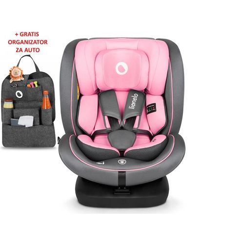 Lionelo i-Size autosjedalica Bastiaan, ISOFIX-360, 40-150cm, roza + ORGANIZATOR slika 1