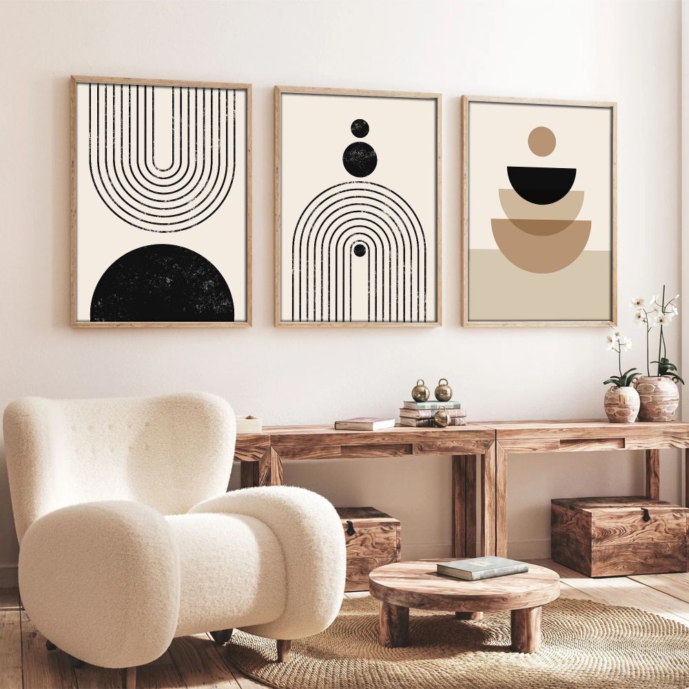 Dekorativna slika u okviru Huhu26250 x 70 cm, od MDF-a, višebojna (set od 3 komada) slika 1