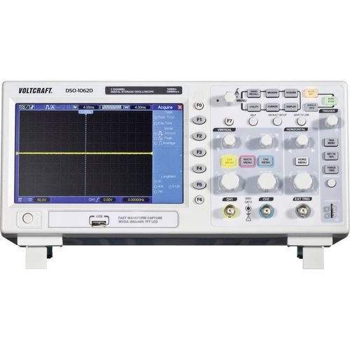 VOLTCRAFT DSO-1062D digitalni osciloskop  60 MHz 2-kanalni 500 MSa/s 512 kpts 8 Bit digitalni osciloskop s memorijom (ods) 1 St. slika 1