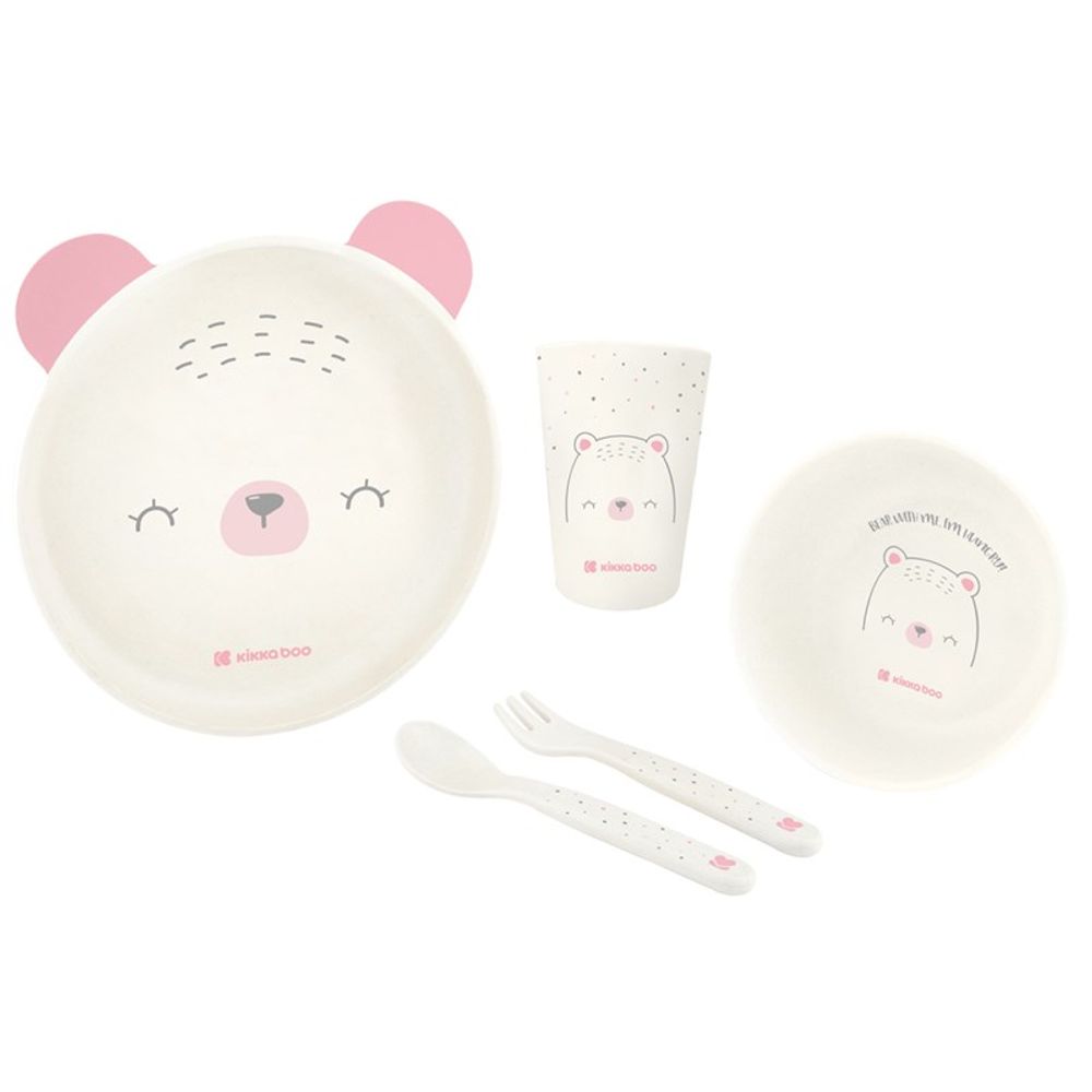 Kikka Boo Set za jelo Bear With Me, Pink slika 1