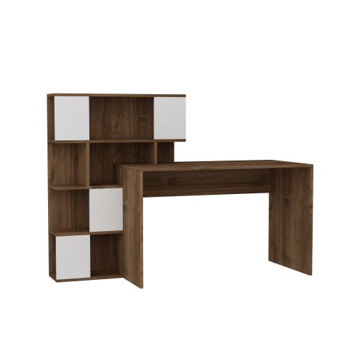 Woody Fashion Radni stol, Bijela boja Orah, Totem - White, Walnut slika 3