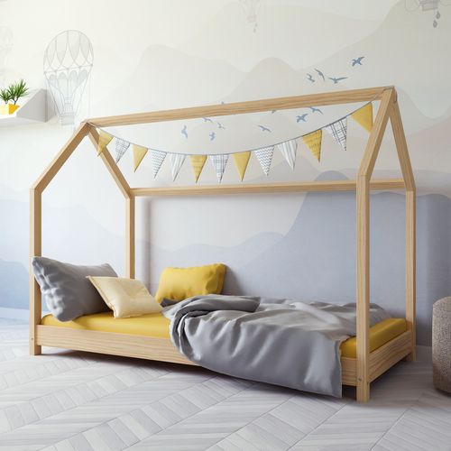 Dječji drveni krevet BELLA - svijetlo drvo- 160*80cm slika 1