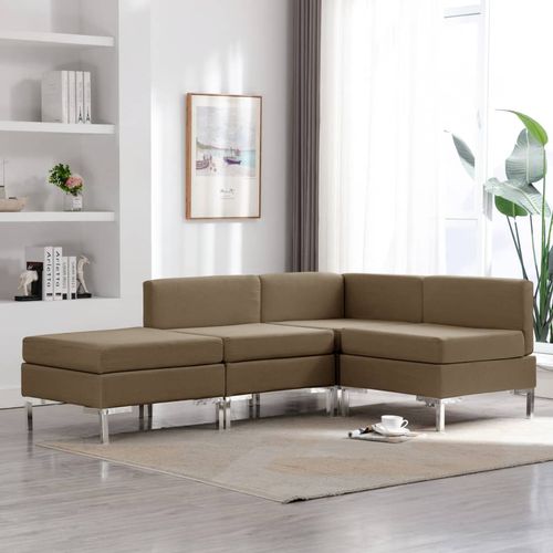 4-dijelni set sofa od tkanine smeđi slika 19