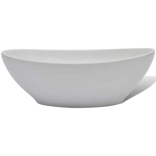 Umivaonik s miješalicom keramički ovalni bijeli slika 23