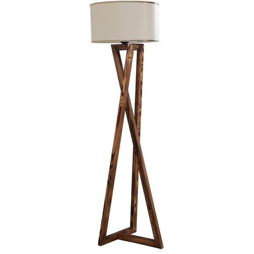 Maçka Yanık Lambader Silindir Finli Krem Erkametli Copper Floor Lamp slika 1