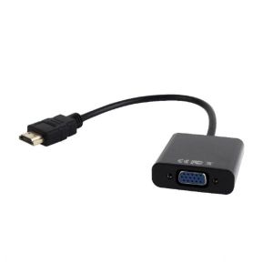 Gembird HDMI to VGA and audio adapter cable, single port, black