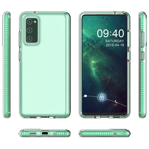 Spring Case prozirna zaštitna gel maska sa okvirom u boji za Samsung Galaxy A12 / Galaxy M12  mint slika 4