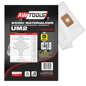 AWTools vrećice od mikrovlakana, komplet od 5 komada UM2, kompatibilne s Makita VC2010/2511/2512/445/446