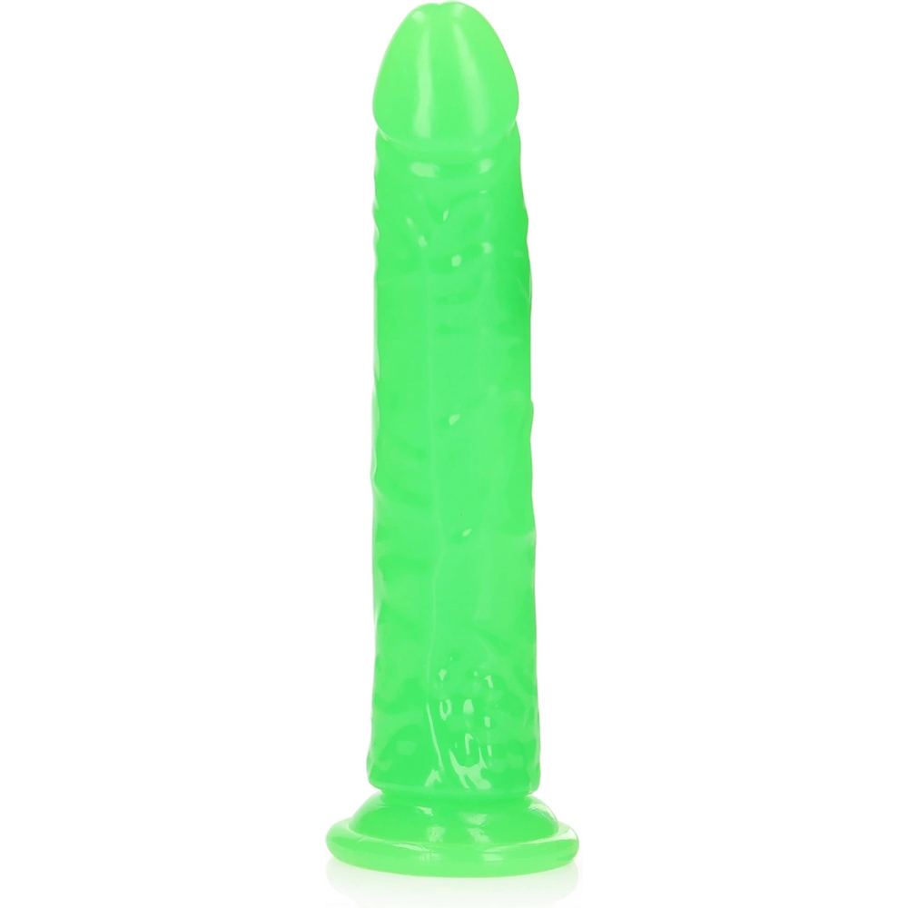 RealRock by Shots Tanki realistični dildo s vakuumskom čašicom - Sjaj u tami - 9'' / 22,5 cm slika 4