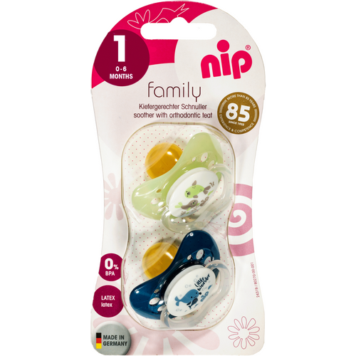 nip® Duda varalica Family 0-6mj (veličina 1) - Latex, 2kom Plava, Zelena slika 3