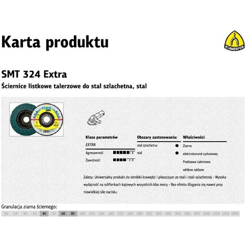 Klingspor izbočena lamelirana brusna ploča SMT324 Extra, 125mm, zrnatost 40 slika 1