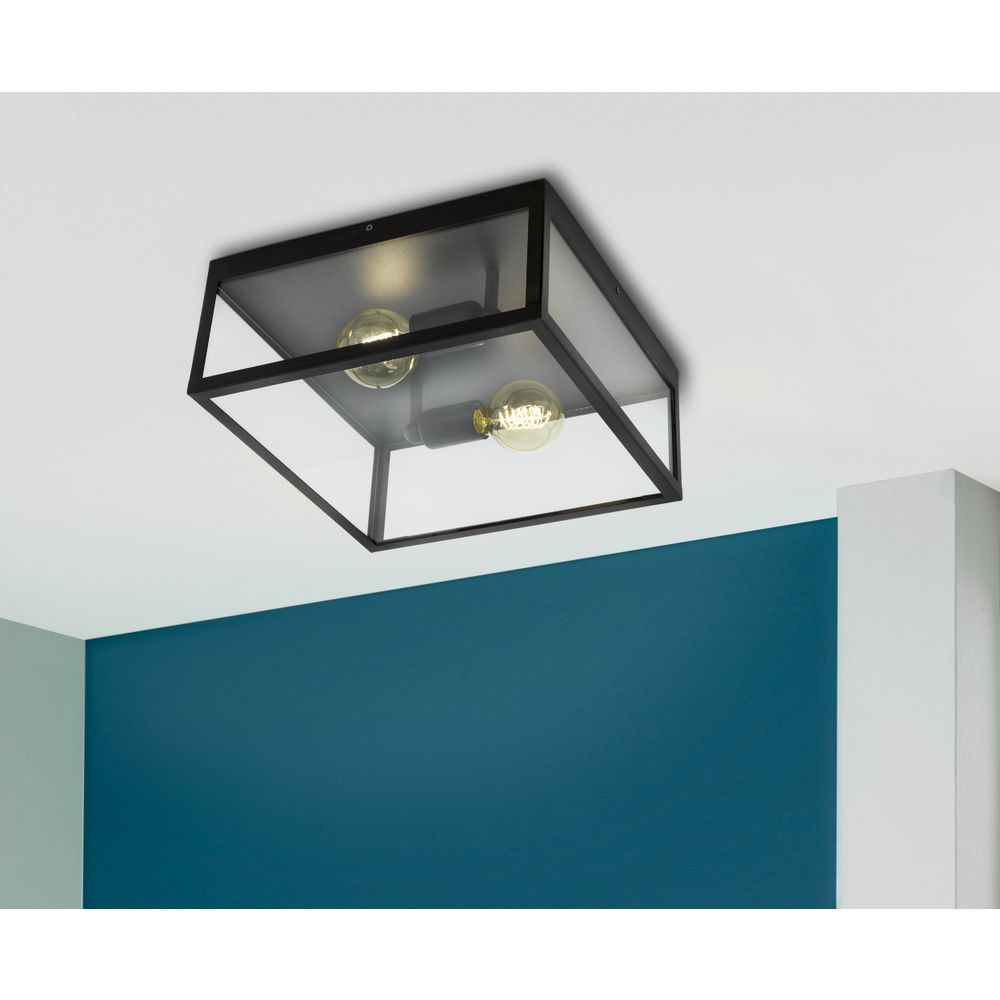Eglo stropna lampa 'Charterhouse' - crna/staklo slika 2