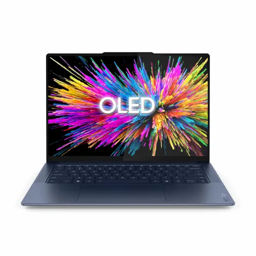 Lenovo 83ED002ERM Yoga Slim 7 14Q8X9 (Cosmic Blue, Aluminium) 12C Snapdragon X Elite X1E-78-100 3.4GHz/42MB 32GB 1TB-NVMe 14.5" 3K (2944x1840) OLED TOUCH 500n 100% sRGB DolbyVision GL 1080p-IR Adreno-Graphics WiFi-BE BT5.4 UK-Backlite 70Wh 1.59kg W11H 4-in-1 (VGA,HDMI,USB) slika 1