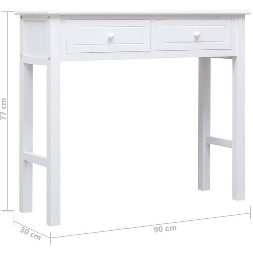 Konzolni stol bijeli 90 x 30 x 77 cm drveni slika 16