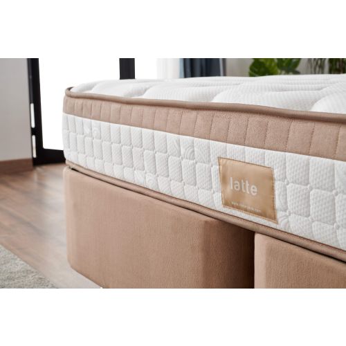 Woody Fashion Madrac, Bijela boja Smeđa, Latte 140x190 cm Double Size Firm Mattress slika 4