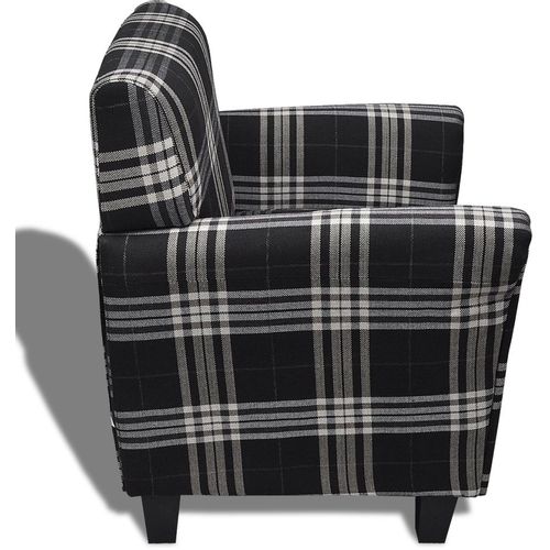 Sofa fotelja od tkanine s jastukom crna slika 11