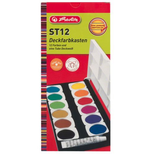 Boje vodene Herlitz 12 boja+bijela tempera slika 1