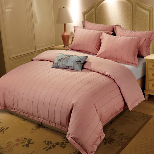 Pamučno satenski PREMIUM posteljni set Svilanit Francesco rose 250x200 4x50x70 cm slika 4