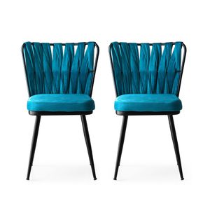 Set Stolica Kuşaklı - 228 V2 Crno-Plave (2 Komada)