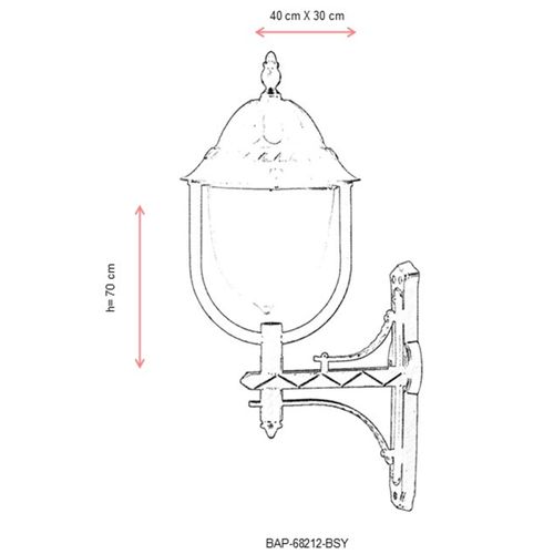 BAP-68212-BSY Crna Spoljna Zidna Lampa slika 3