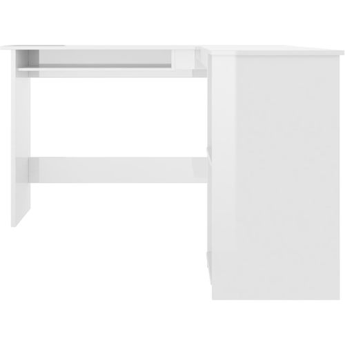 Kutni radni stol visoki sjaj bijeli 120 x 140 x 75 cm iverica slika 32