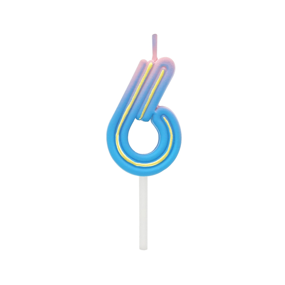 7C-SCN6 Svjećica za tortu Neon 4,5cm slika 1