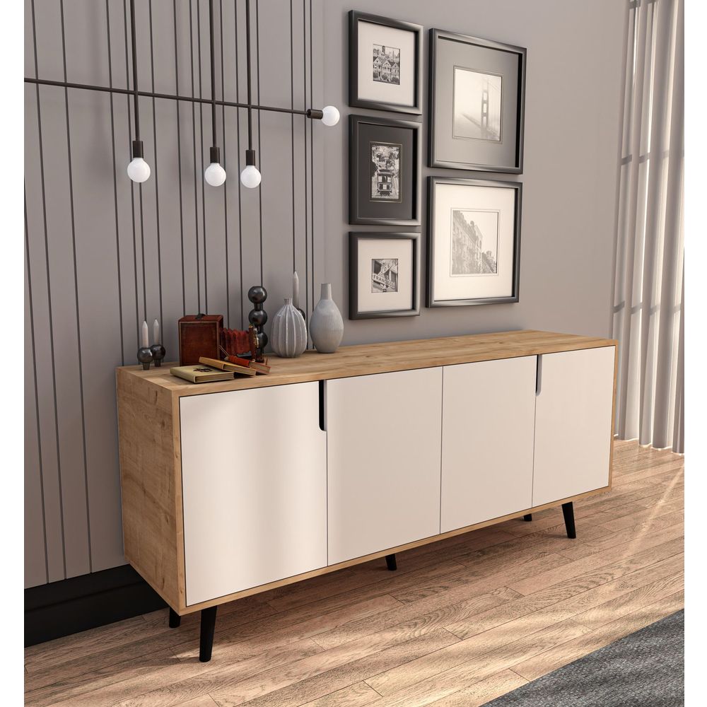 Dresser (konzola) "Latina Modern 180" - boja: safirni hrast i bijela slika 2
