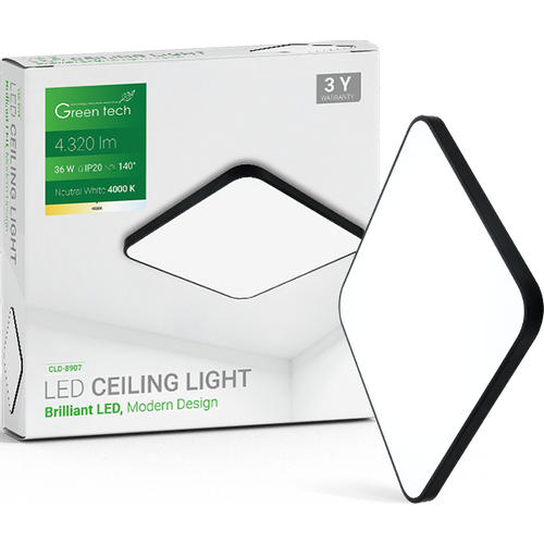Green Tech LED plafonjera 36W, 4000K, 48x48cm slika 2