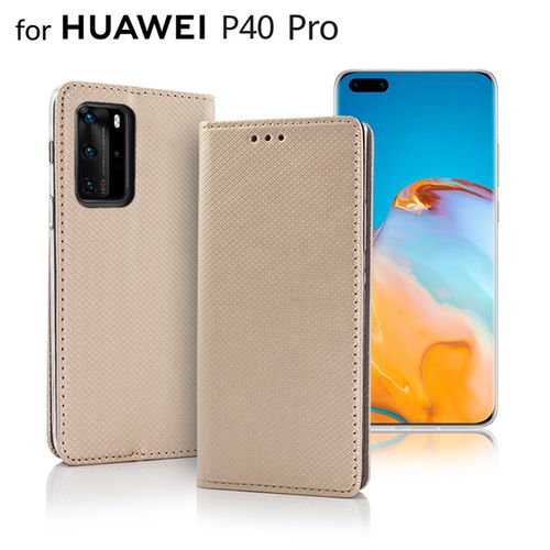 Preklopna futrola za Huawei P40 Pro - zlatna slika 1