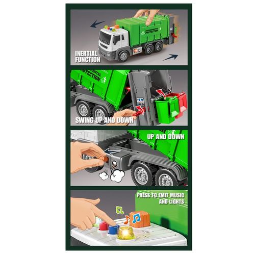 Kamion za razvrstavanje i odvoz smeća 1:16 zeleni slika 4