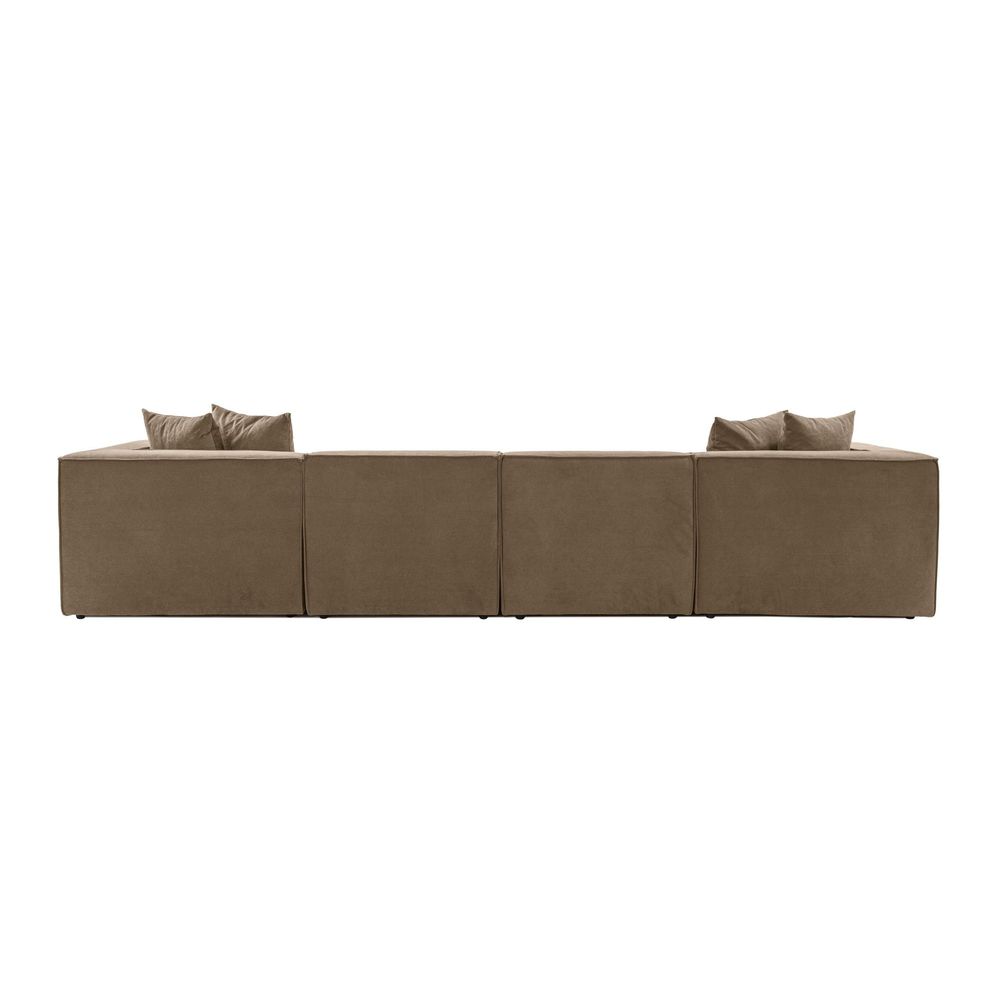 Sora (L1-O1-O1-1R-POUFFE) - Ugao Sofa u Boji Braon slika 9