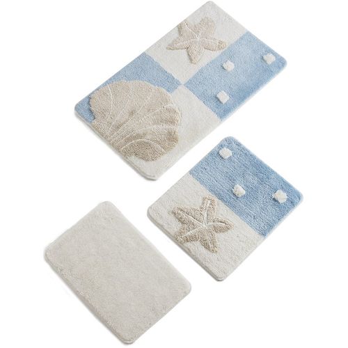 Deniz Yıldızı - Blue Multicolor Bathmat Set (3 Pieces) slika 3