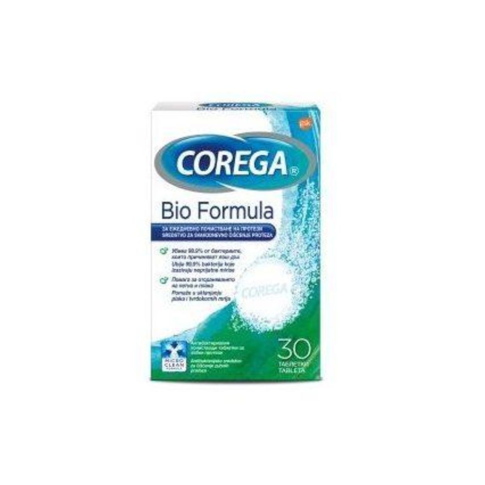 Corega Tabs Bio Formula A30 Tablete za čišćenje zubnih proteza slika 1