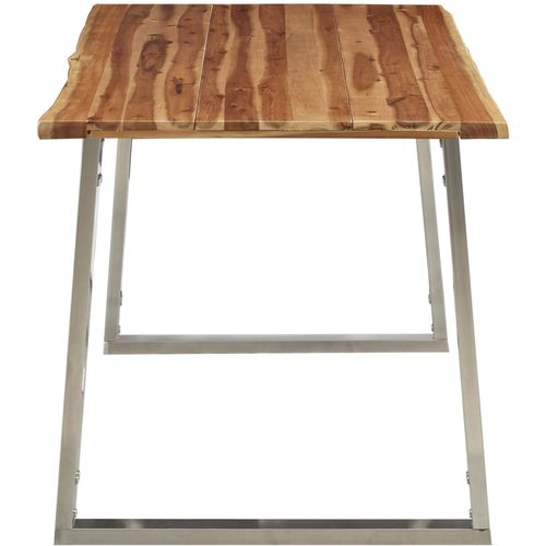 Blagovaonski stol 160 x 80 x 75 cm od bagremovog drva i čelika slika 3