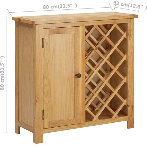 Ormarić za vino za 11 boca 80 x 32 x 80 cm masivna hrastovina slika 31