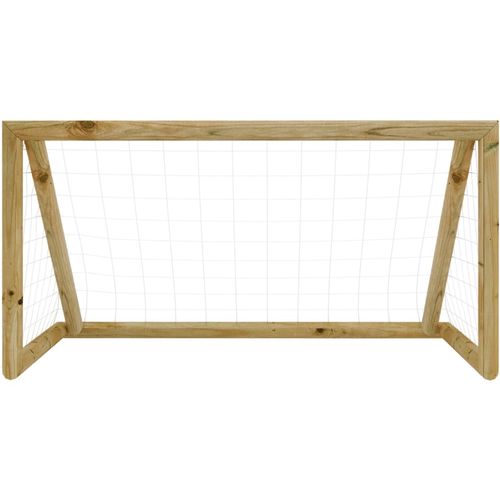 Nogometni gol s mrežom 120x80x60 cm od impregnirane borovine slika 2