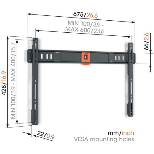 Vogels TVM1603, zidni nosač za ekrane od 40"-100", fiksni, do 75kg slika 2